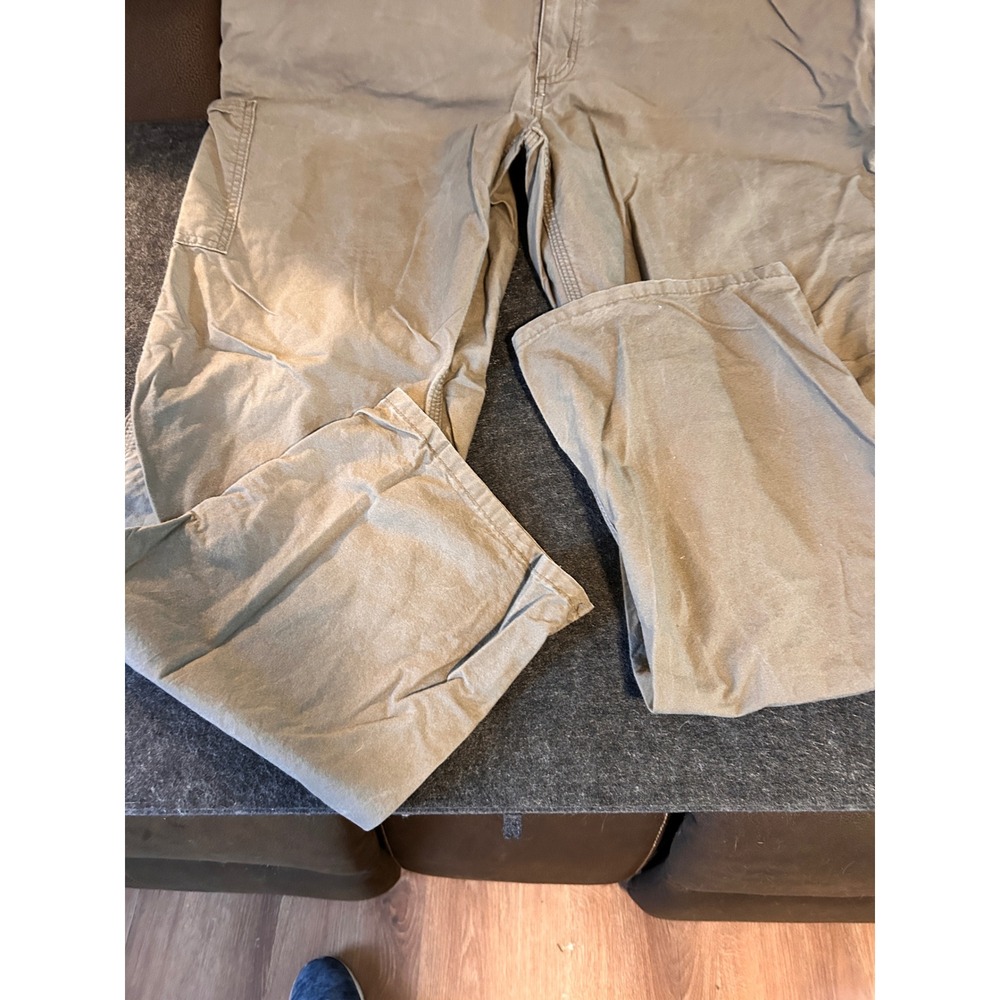 Carhartt 1213 261377 A1 8181 LBR Khaki Dungaree Fit Work Pants Mens 42x34 - Picture 2 of 6
